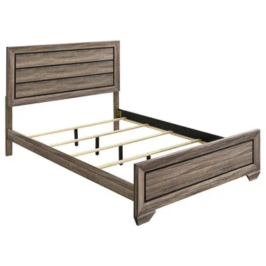 Kauffman Wood Queen Panel Bed Washed Taupe / CS-204191Q
