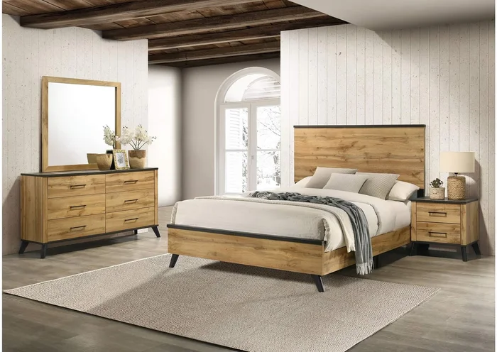 Kaywood 4-piece Eastern King Bedroom Set Natural Pine