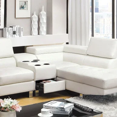 KEMINA Sectional + Speaker Console / CM6833WH-SET+CS