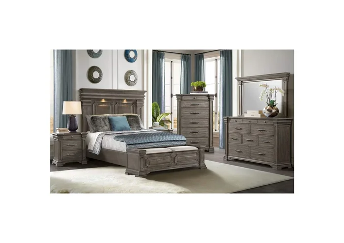 Kings Court Queen Storage Bed In Grey