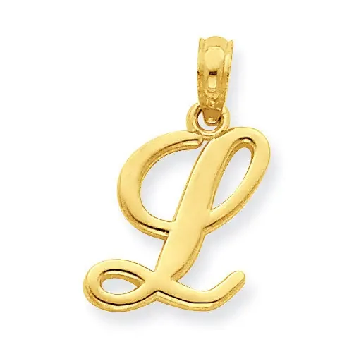 L Script Initial Pendant 14k Gold YC993L