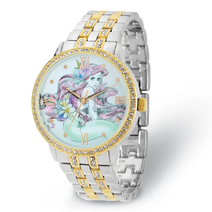 Ladies Disney Ariel Two-tone Metal with Crystals Watch XWA5749