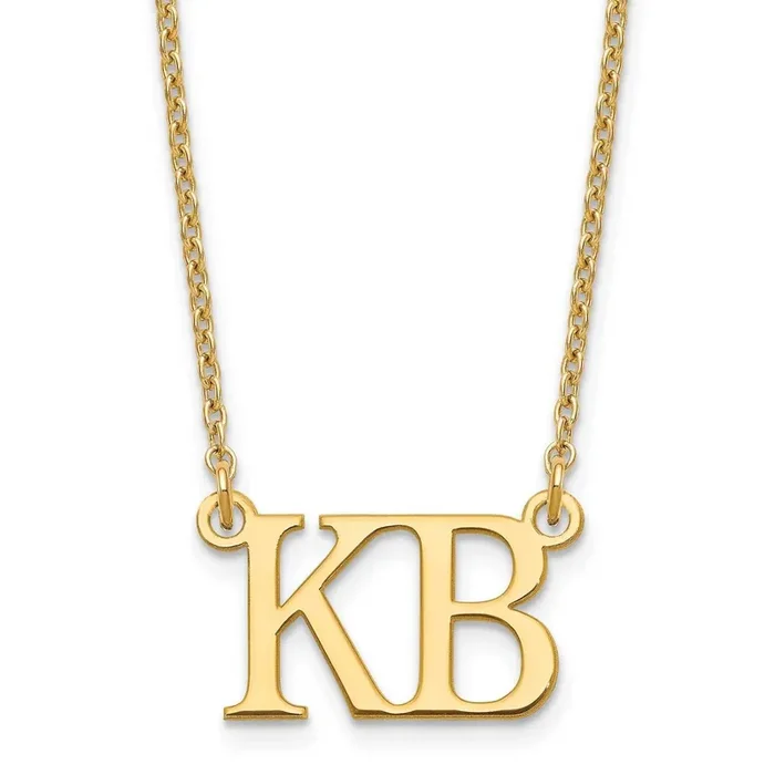 Large 2 Initial Necklace Sterling Silver Gold-plated XNA1248GP