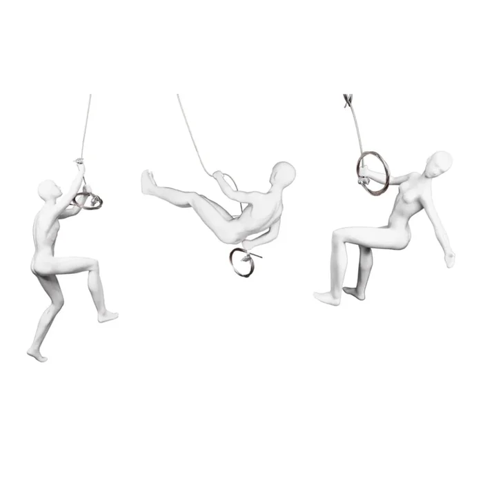 LARK 3pc Wall Climbers Accent Sculptures White