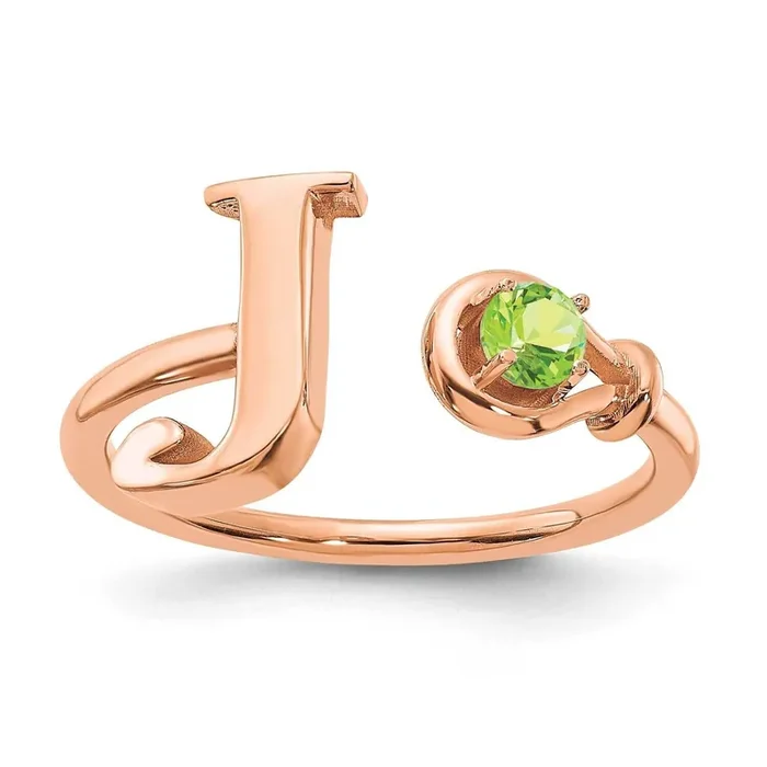 Letter J Birthstone Ring 14k Rose Gold XNR81JR