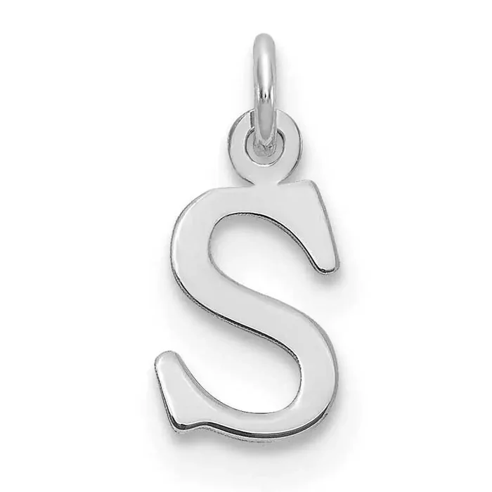 Letter S Initial Charm Sterling Silver Rhodium-Plated XNA1160SS/S