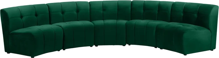 Limitless Green Velvet 5pc. Modular Sectional