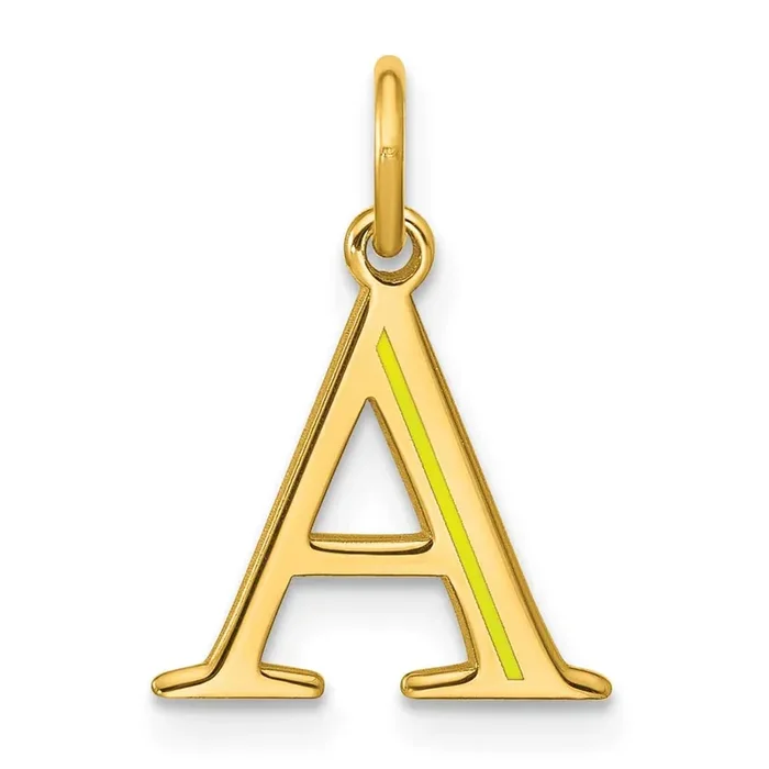 Line Epoxy Initial Charm 14k Gold XNA1470Y