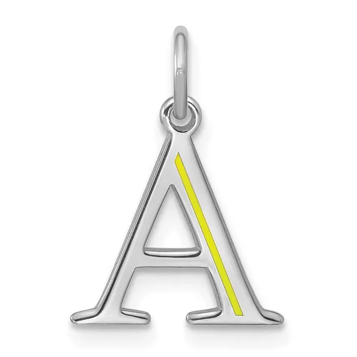 Line Epoxy Initial Charm 14k White Gold XNA1470W