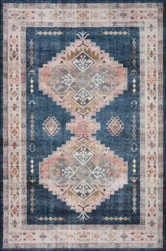 Loloi – Heidi Denim / Blush 6-0in x 6-0in Round Area Rug – HEIDHEI-03DEBH600R