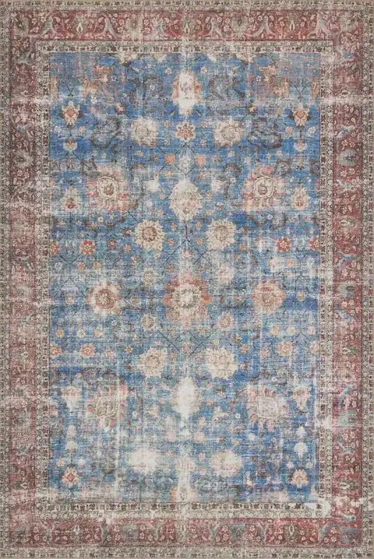Loloi – Loren Blue / Brick 18in x 18in Sample Rug – LORELQ-01BBBK160S