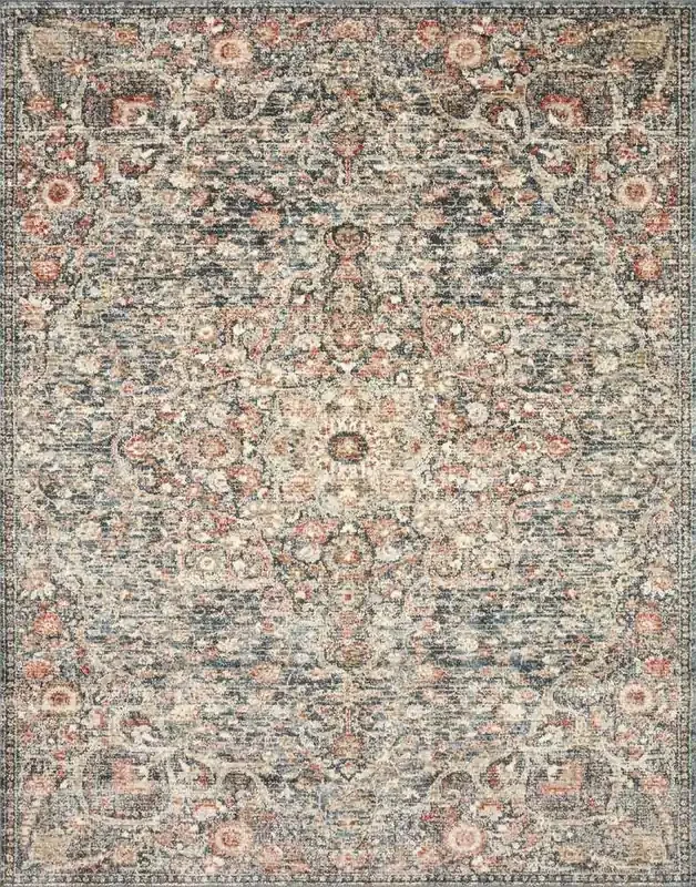 Loloi – Saban Blue / Spice 3-9in x 3-9in Round Accent Rug – SABASAB-02BBSQ390R