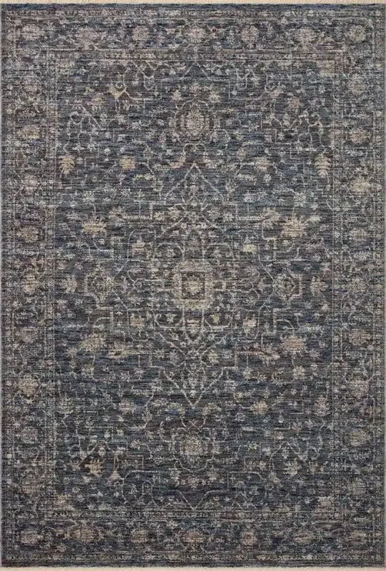 Loloi – Sorrento Midnight / Natural 5-3in x 5-3in Round Accent Rug – SORRSOR-01MDNA530R
