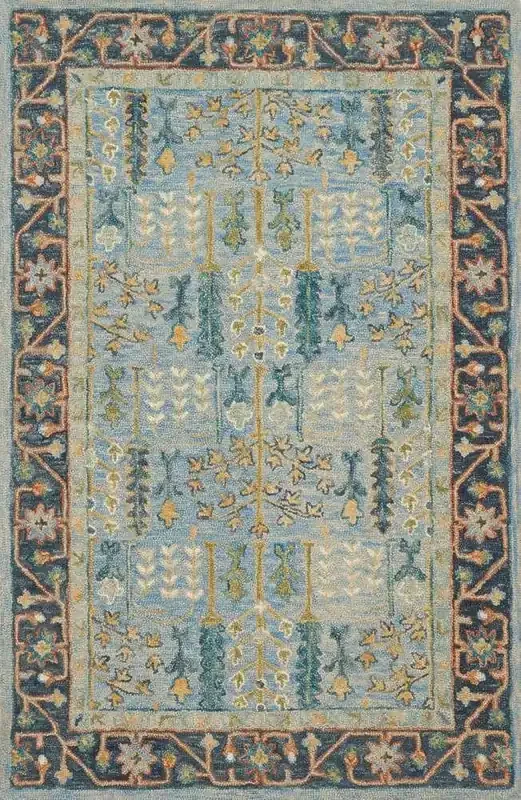 Loloi – Victoria Lt Blue / Dk Blue 18in x 18in Sample Rug – VITRVK-12LBXD160S