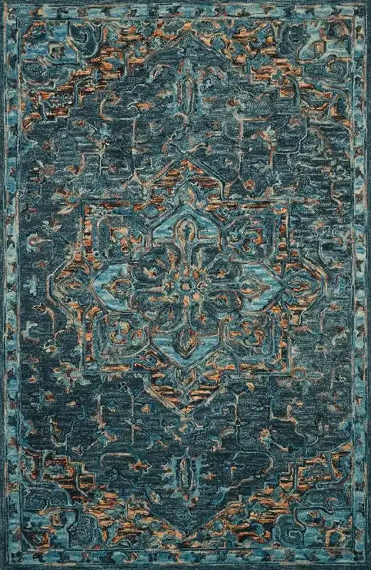 Loloi – Victoria Teal / Multi 18in x 18in Sample Rug – VITRVK-15TEML160S