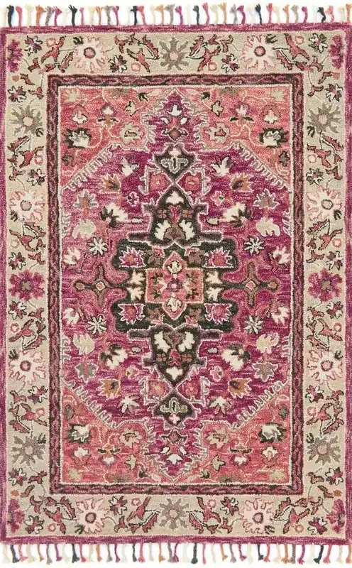 Loloi – Zharah Raspberry / Taupe 7-9in x 9-9in Area Rug – ZHARZR-05RATA7999