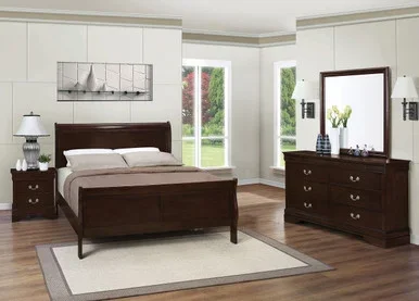 Louis Philippe 4-piece Eastern King Bedroom Set Cappuccino / CS-202411KE-S4