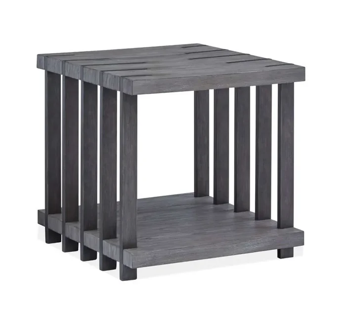 Magnussen – Eldridge Rectangular End Table in Weathered Gravel – T4917-03