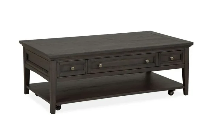 Magnussen – Westley Falls Rectangular Cocktail Table with Casters in Graphite – T4399-43
