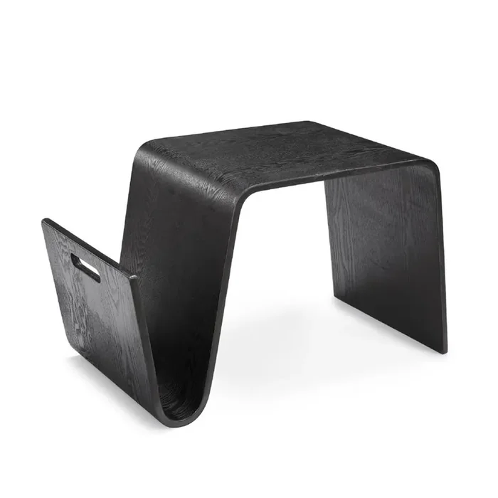 Manhattan Comfort – Brookside End Table with 1 Vertical Fixed Shelves in Black – ET001-BK
