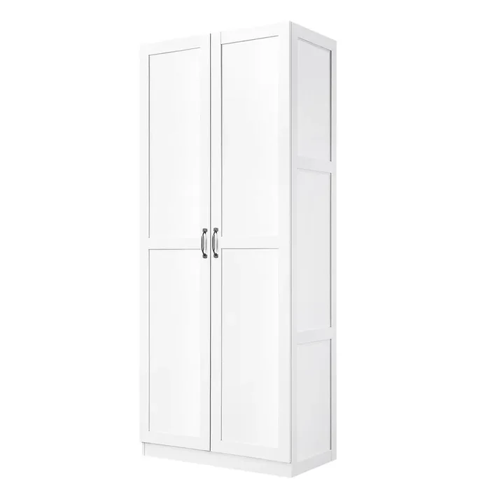 Manhattan Comfort – Hopkins Storage Closet with 4 Fixed & Adjustable Shelves in White – 3GLF-WH