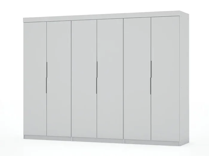 Manhattan Comfort – Mulberry Door Closet with 6 Drawers in White – Set of 3 – 124GMC1