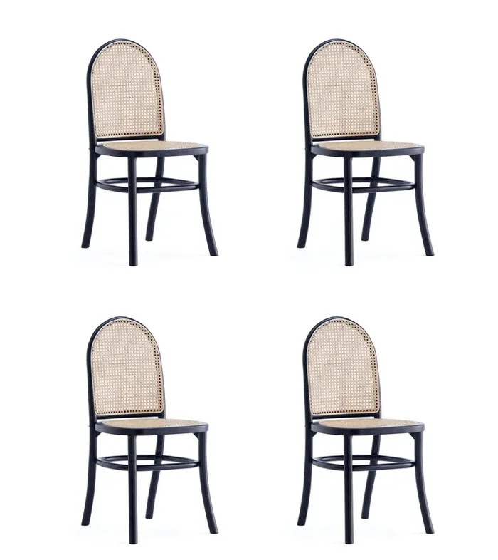 Manhattan Comfort – Paragon 1.0 Dining Chair in Black and Grey – Set of 4 – 2-DCCA12-BK