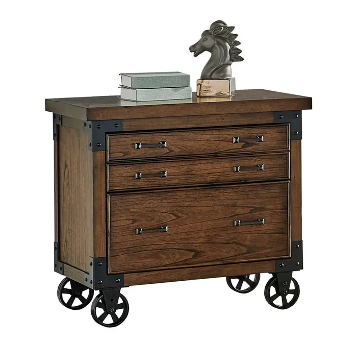 Martin Furniture – Addison Rustic Lateral File With Legal/Letter File Drawer, Brown – IMAD450