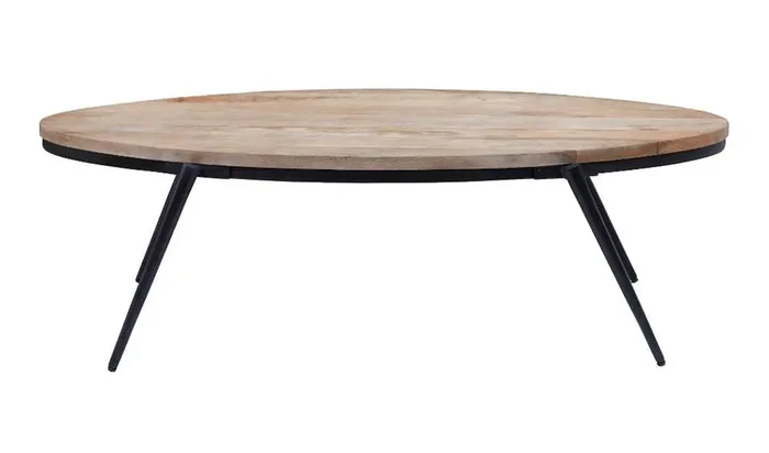 Martin Svensson Home – Florence 52 Solid Wood and Metal Oval Coffee Table in Light Mango and Black – 8706212