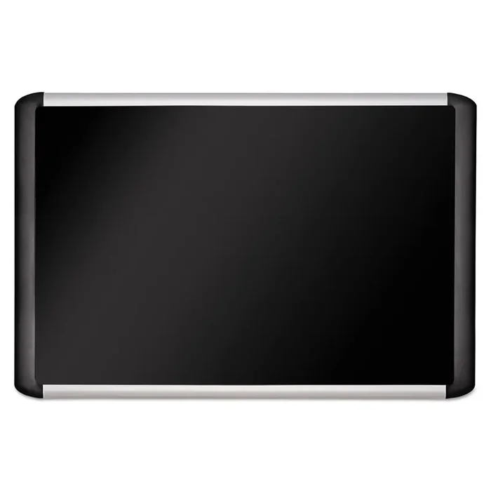 MasterVision® Soft-touch Bulletin Board, 48″ x 36″, Black Surface, Black/Satin Aluminum Frame