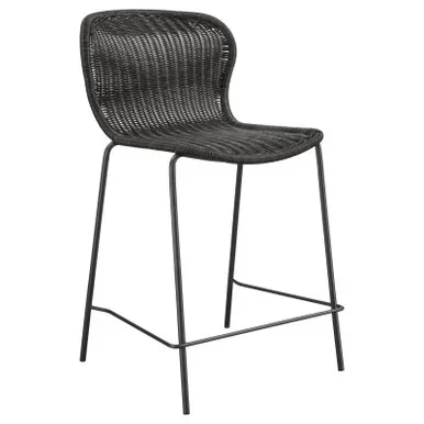 Mckinley Faux Rattan Metal Counter Chair Brown (Set of 2) / CS-192039