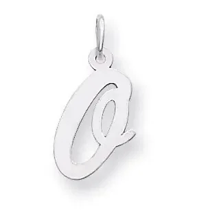 Medium Script Initial O Charm 14k white Gold YC661O