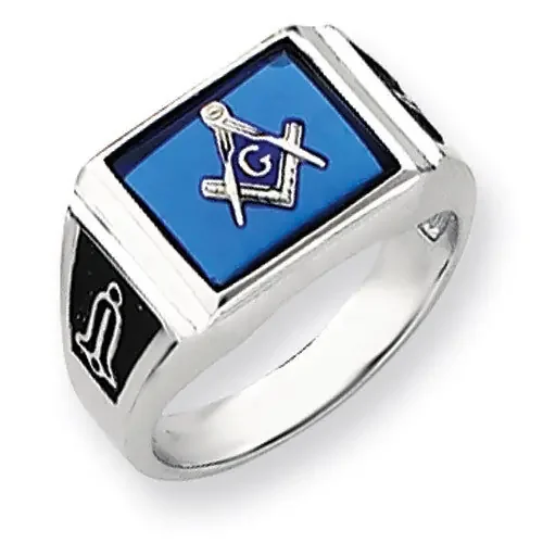 Men‘s Masonic Ring 14k White Gold Y4109M