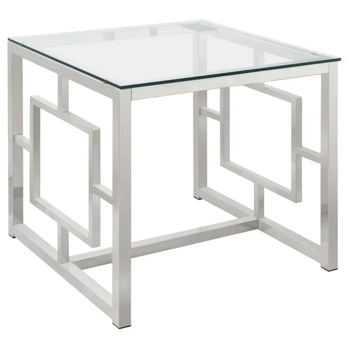 Merced – Glass Top Metal Table