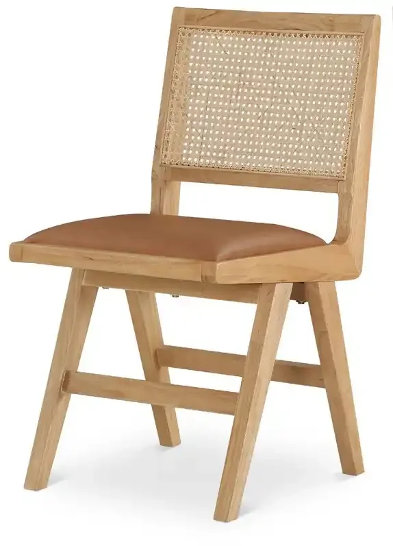 Meridian Furniture – Abby Cognac Vegan Leather Dining Side Chair (Set of 2) – 896Cognac-SC