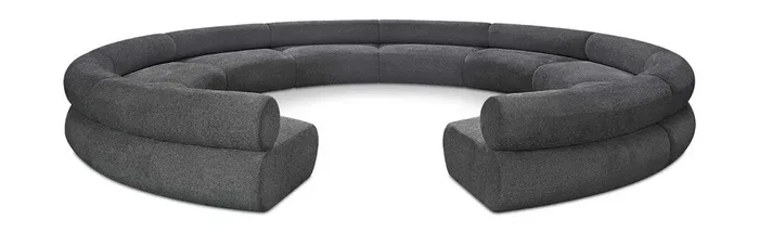 Meridian Furniture – Bale Grey Chenille Fabric Modular Sofa – 10Pc – 114Grey-S10A