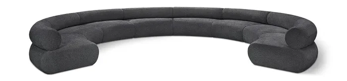 Meridian Furniture – Bale Grey Chenille Fabric Modular Sofa – 8Pc – 114Grey-S8A