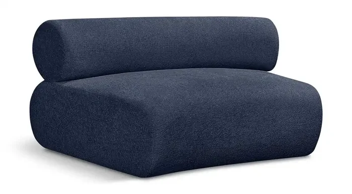 Meridian Furniture – Bale Navy Chenille Fabric Modular Chair – 114Navy-C