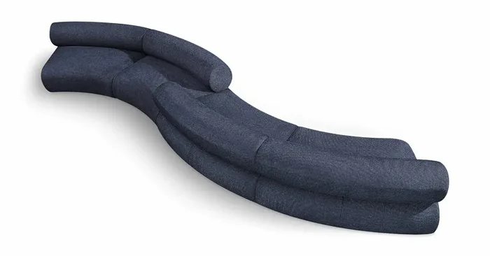 Meridian Furniture – Bale Navy Chenille Fabric Modular Sofa – 4Pc – 114Navy-S4B