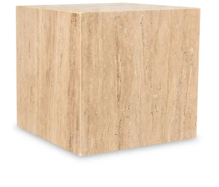 Meridian Furniture – Bolzano Beige End Table – 251Travertine-ET