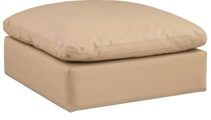 Meridian Furniture – Comfy Tan Vegan Leather Modular Ottoman – 188Tan-Ott