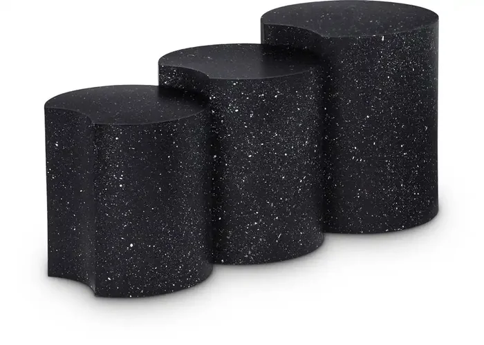 Meridian Furniture – Dimple Black End Table – 3Pc – 99084Black-3A