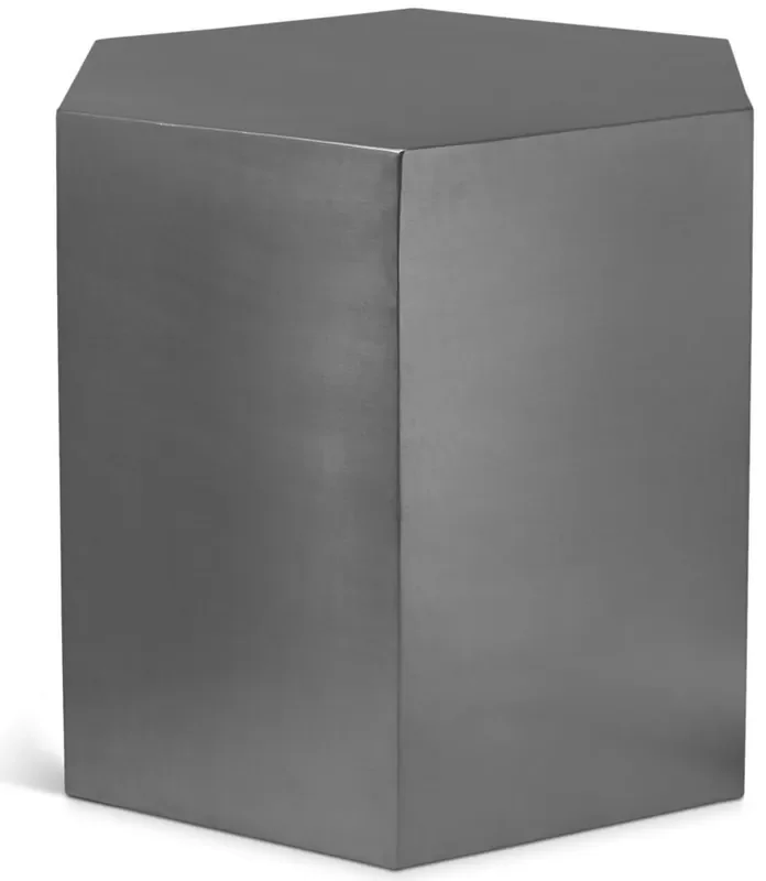 Meridian Furniture – Hexagon Brushed Chrome End Table – 293-ET