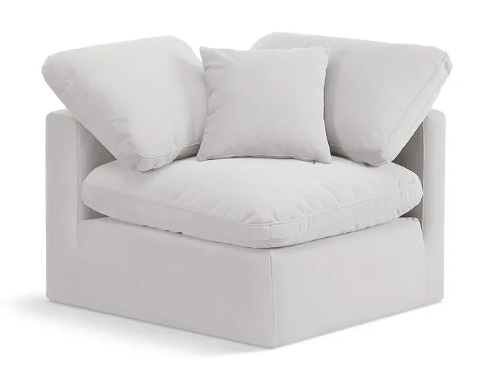 Meridian Furniture – Indulge Cream Velvet Corner Chair – 147Cream-Corner