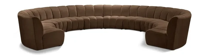 Meridian Furniture – Infinity Brown Velvet 10pc. Modular Sectional – 638Brown-10PC