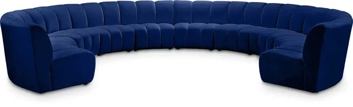 Meridian Furniture – Infinity Navy Velvet 10pc. Modular Sectional – 638Navy-10PC