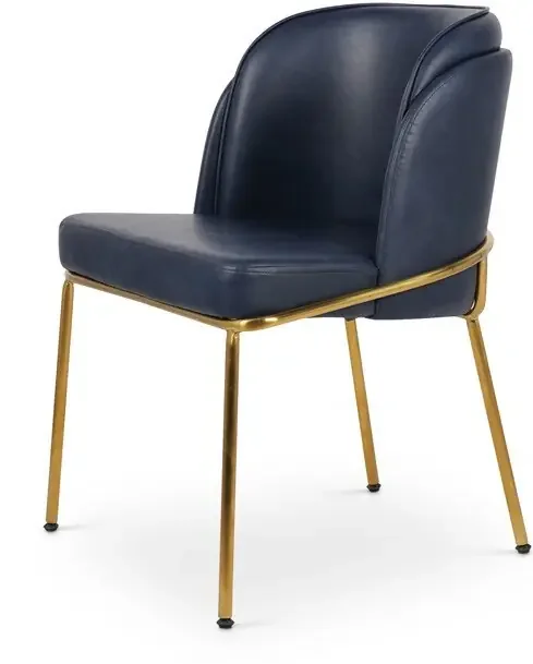 Meridian Furniture – Jagger Navy Vegan Leather Dining Chair (Set of 2) – 882Navy-C