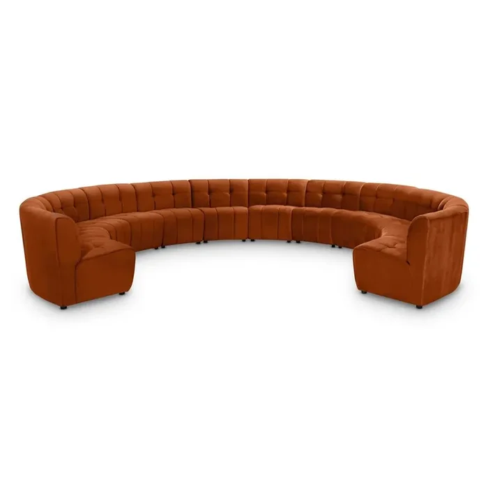 Meridian Furniture – Limitless Cognac Velvet 12pc. Modular Sectional – 645Cognac-12PC