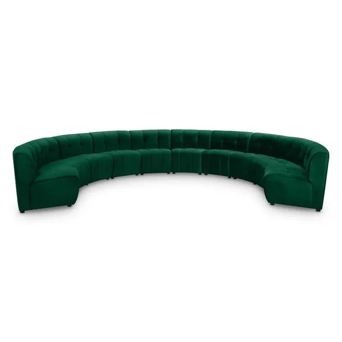 Meridian Furniture – Limitless Green Velvet 10pc. Modular Sectional – 645Green-10PC