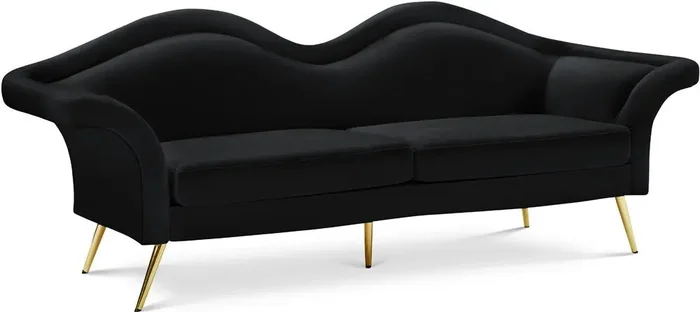 Meridian Furniture – Lips Black Velvet Sofa – 607Black-S